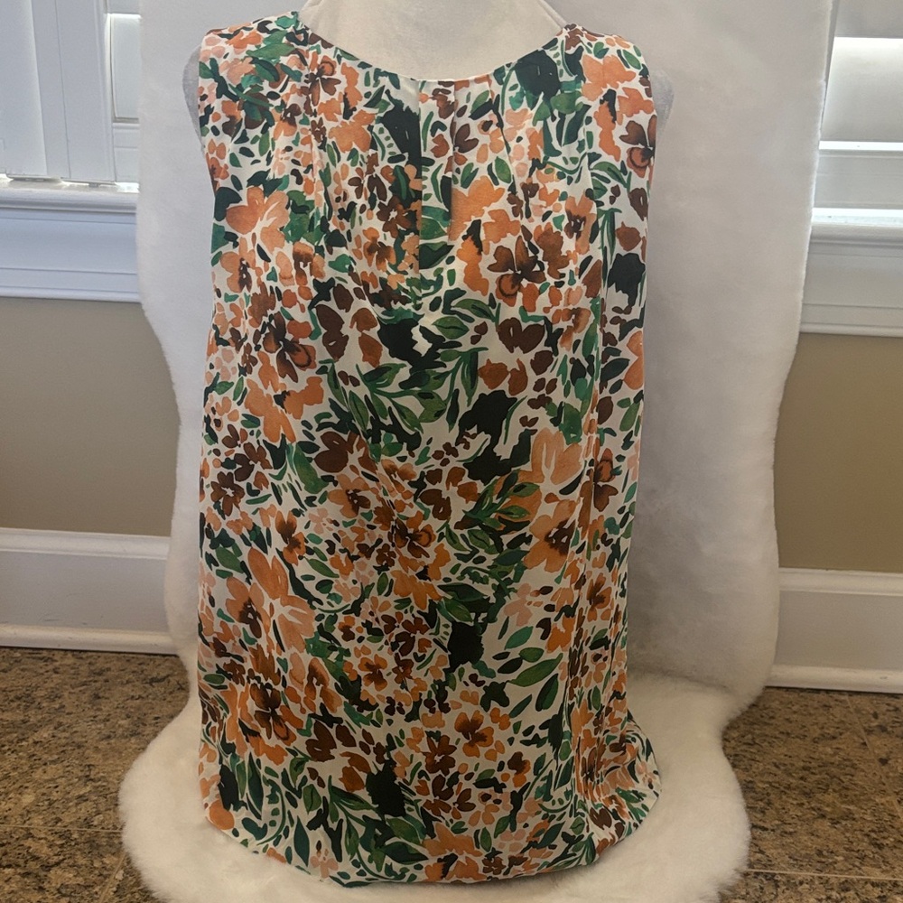 Joie Floral Sleeveless Camisole - White, Green & Orange